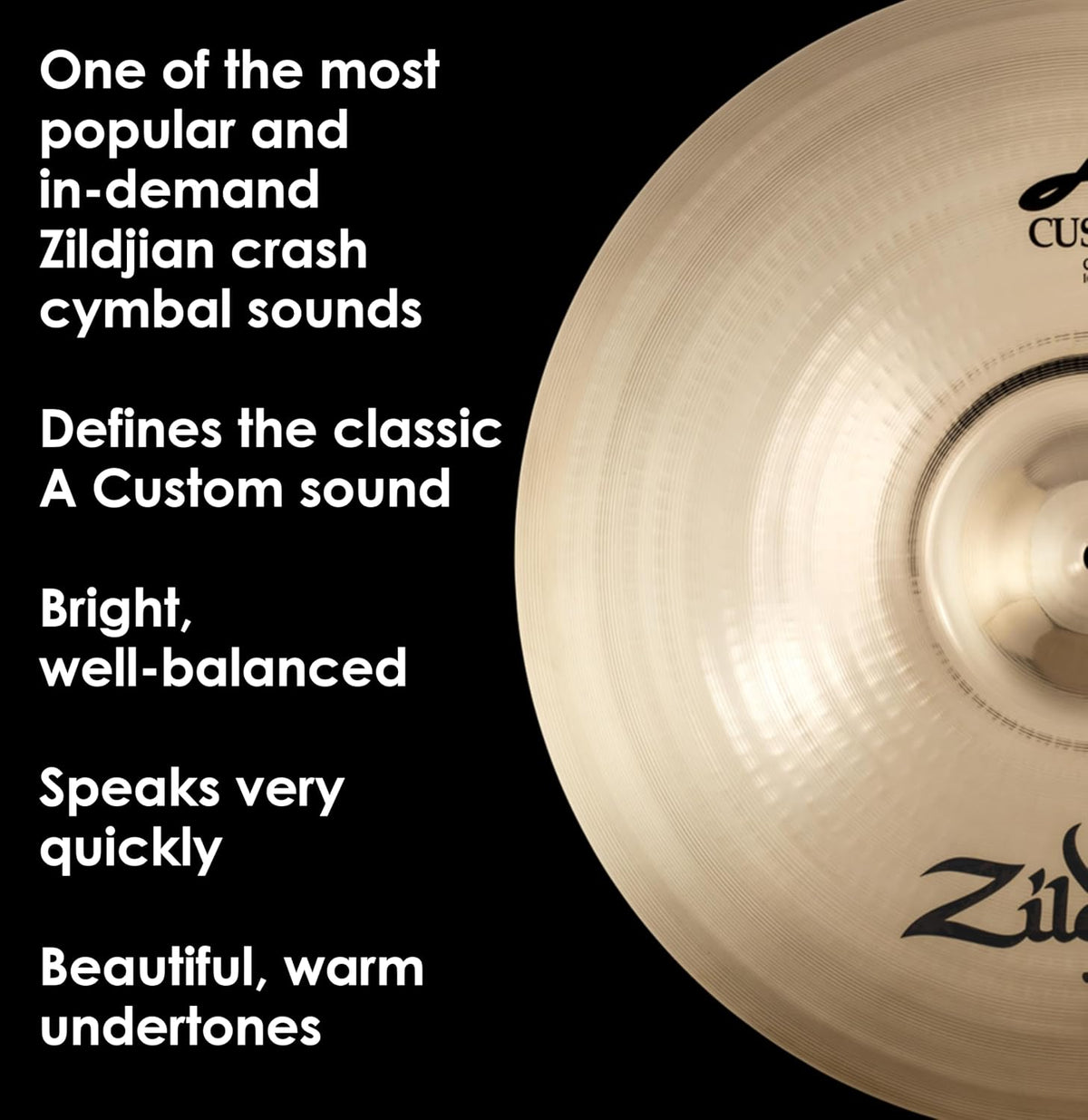 Zildjian 18 inch cymbal bell and hammering pattern