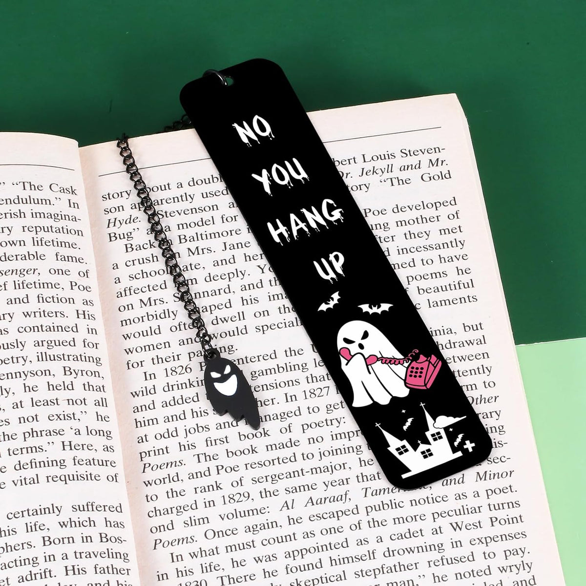 Raddimelo gothic bookmark displayed inside a book page