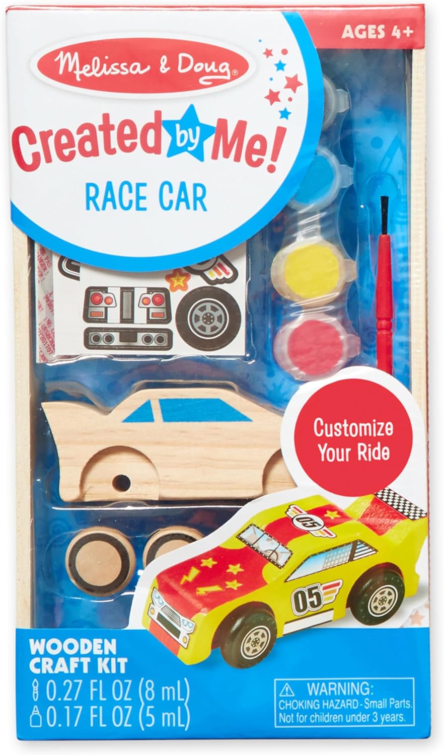 Melissa & Doug race car wooden craft kit front view