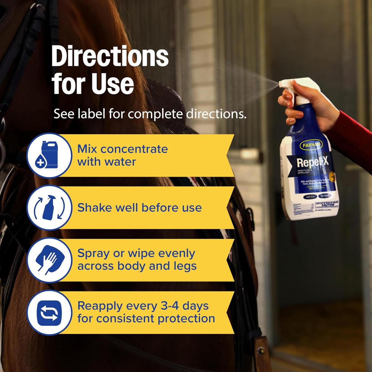 Farnam equine insect repellent for horses and dogs dilution details