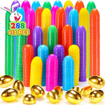 NEWBEA plastic fillable Easter eggs assortment front view showing vibrant colors for holiday hunts