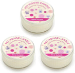 One Fur All mini candle lid and wax surface