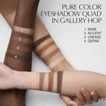 Close up look of the four color-rich powder shades inside the Estée Lauder Essential eye palette