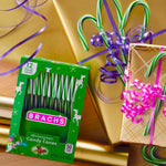Brach's authentic USA imported Christmas candy canes arranged neatly for holiday stocking stuffers