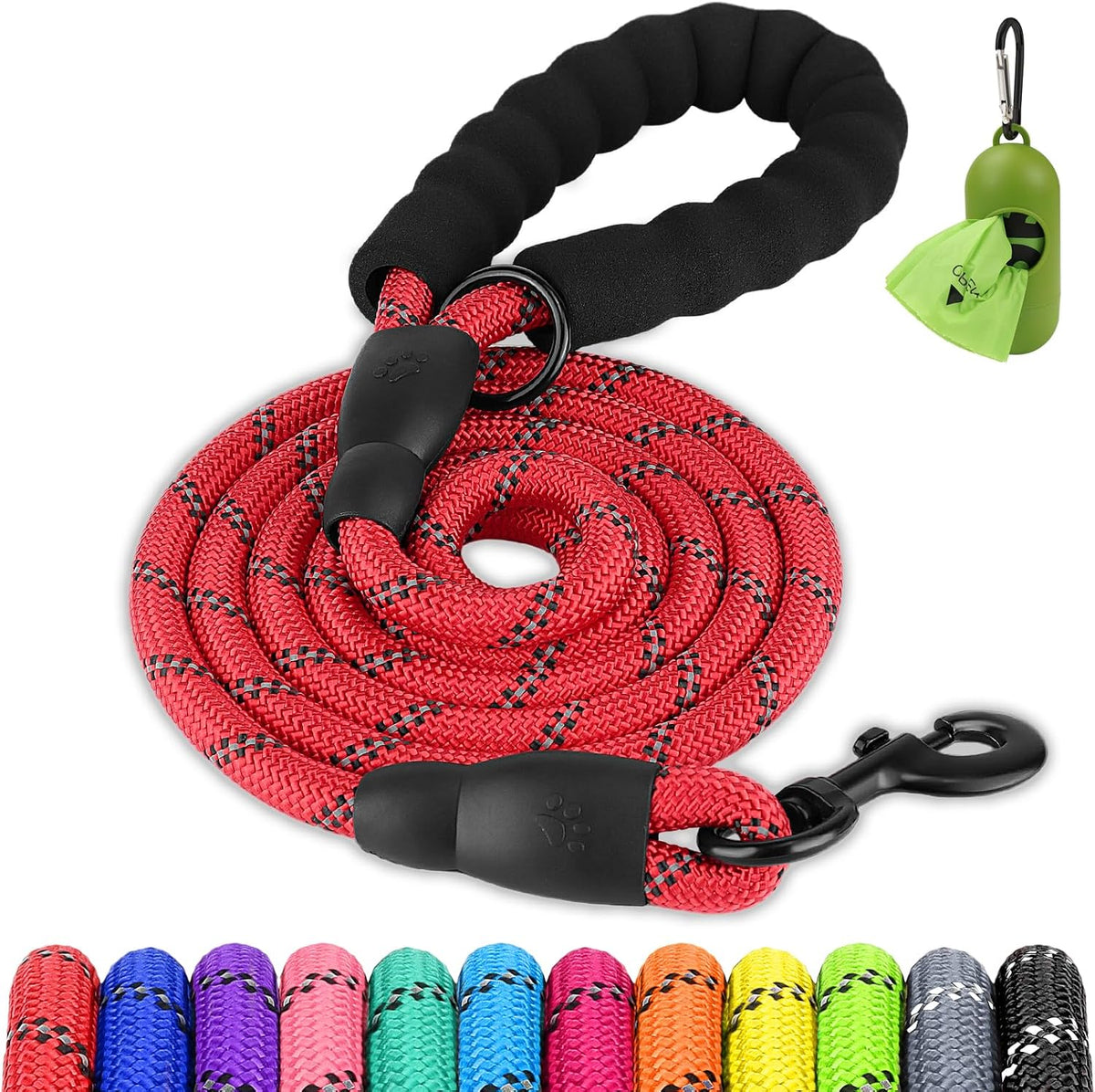 Joytale Dog Leash for Large Dogs, Heavy Duty Nylon Leashes with Comfortable Padded Handle and Highly Reflective Threads, Ideal for Walking and Training, Black, 6'x1/2'' - Image 13
