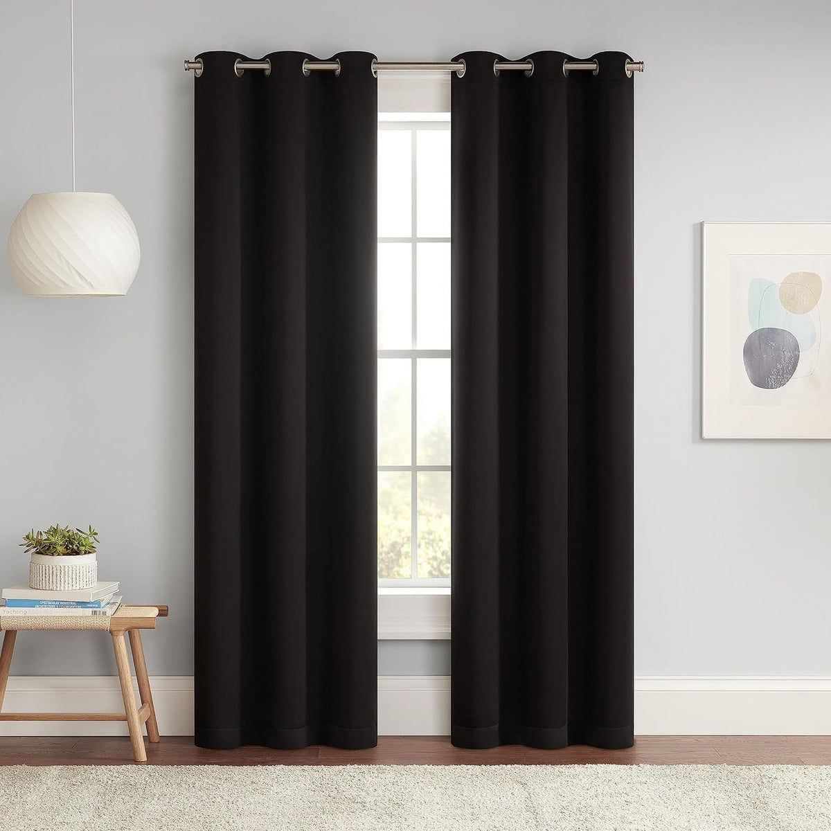 Eclipse Darrell Blackout Rod Pocket Curtain, 37x63, Indigo - Image 14