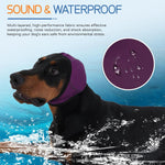 Harbyel dog ear protectors for anxiety relief during fireworks and thunder.