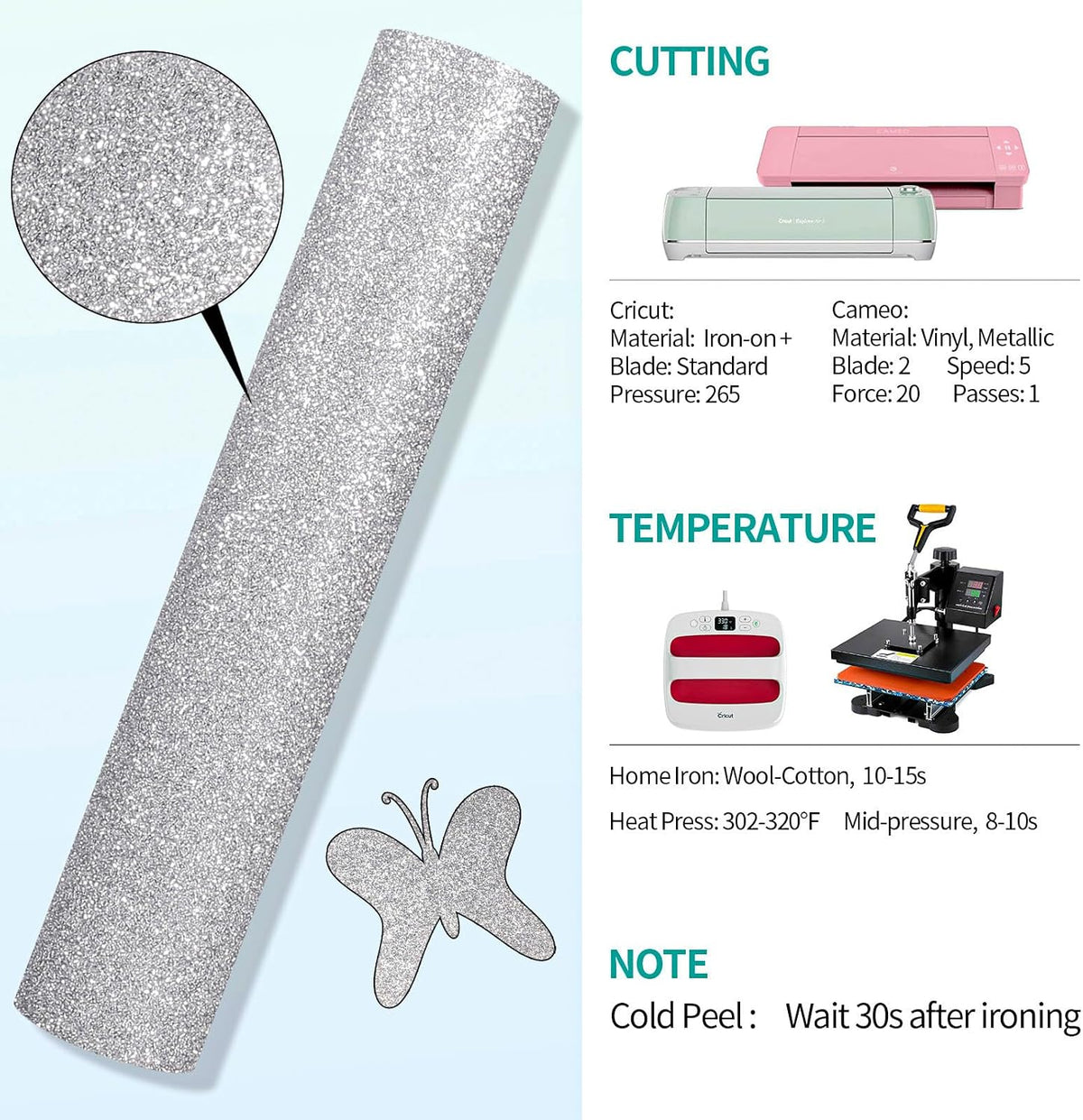Vinyl Frog glitter heat transfer vinyl paired with electronic cutting machine