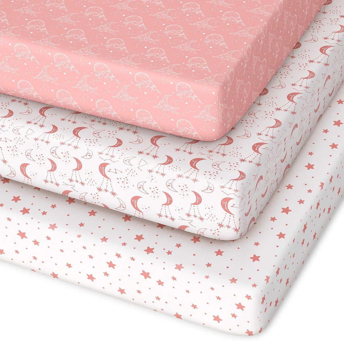 Unnivoll Baby Crib Sheets for Boys Girls, 28x52x8in Fitted Crib Sheet Neutral 3 Pack for Standard Crib and Toddler Mattress, Breathable Soft Microfiber Baby Sheet White Brown Sun God - Image 12