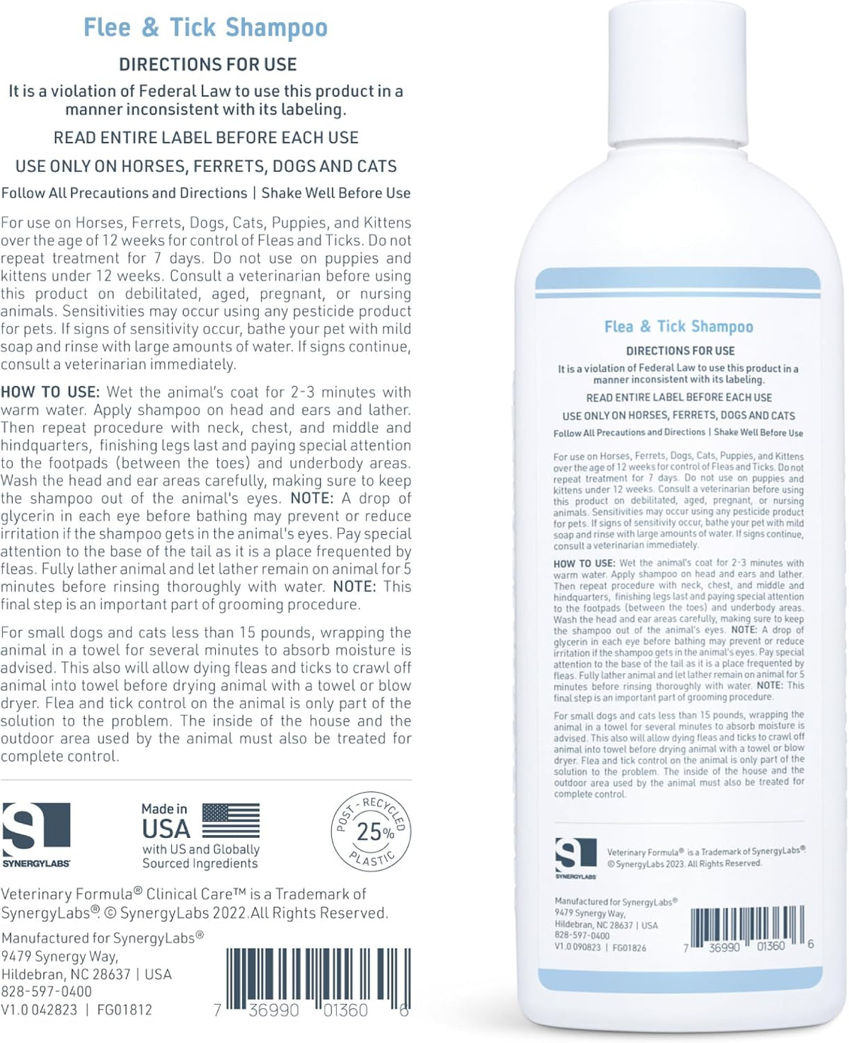 Veterinary Formula Clinical Care Flea and Tick shampoo 473 milliliters