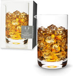 Viski crystal cocktail mixing glass front view showing clear faceted design.