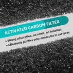 Nine pieces of black rectangular MEDUWEDU replacement charcoal filters laid out.