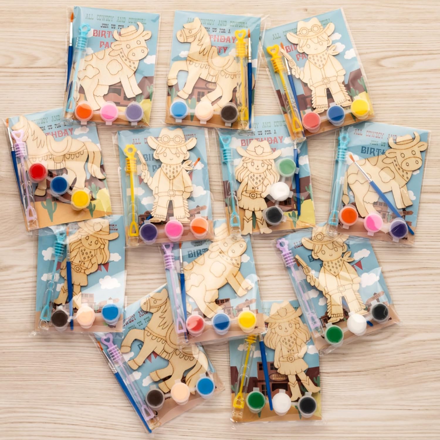 Geecozylife Western Cowboy and Cowgirl party favors kit front view