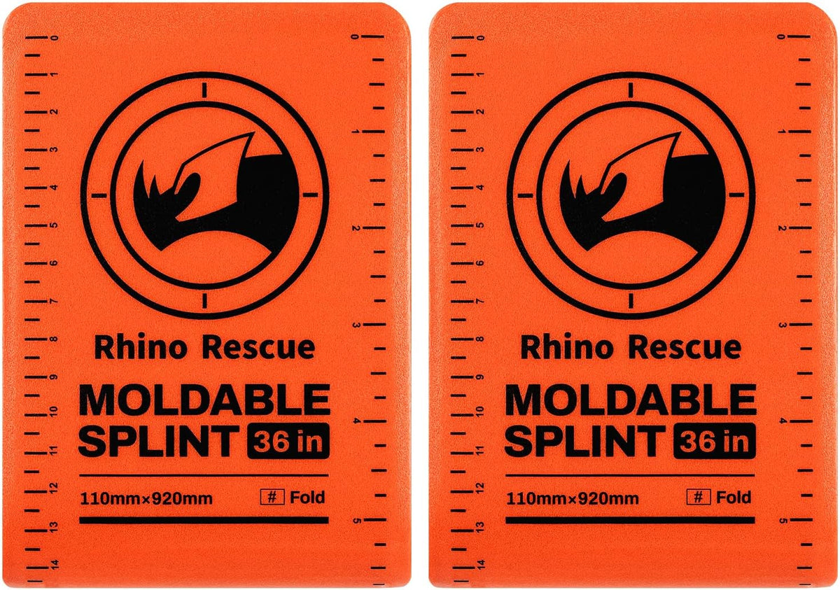 RHINO RESCUE First Aid Moldable Splint 36" X 4.3" Orange-Gray (6, Bundle) | Lightweight Aluminum Splint Emergency Supplies with Bandages Keep Bones in Position for Hiking, Military, HSA/FSA Approved - Image 11