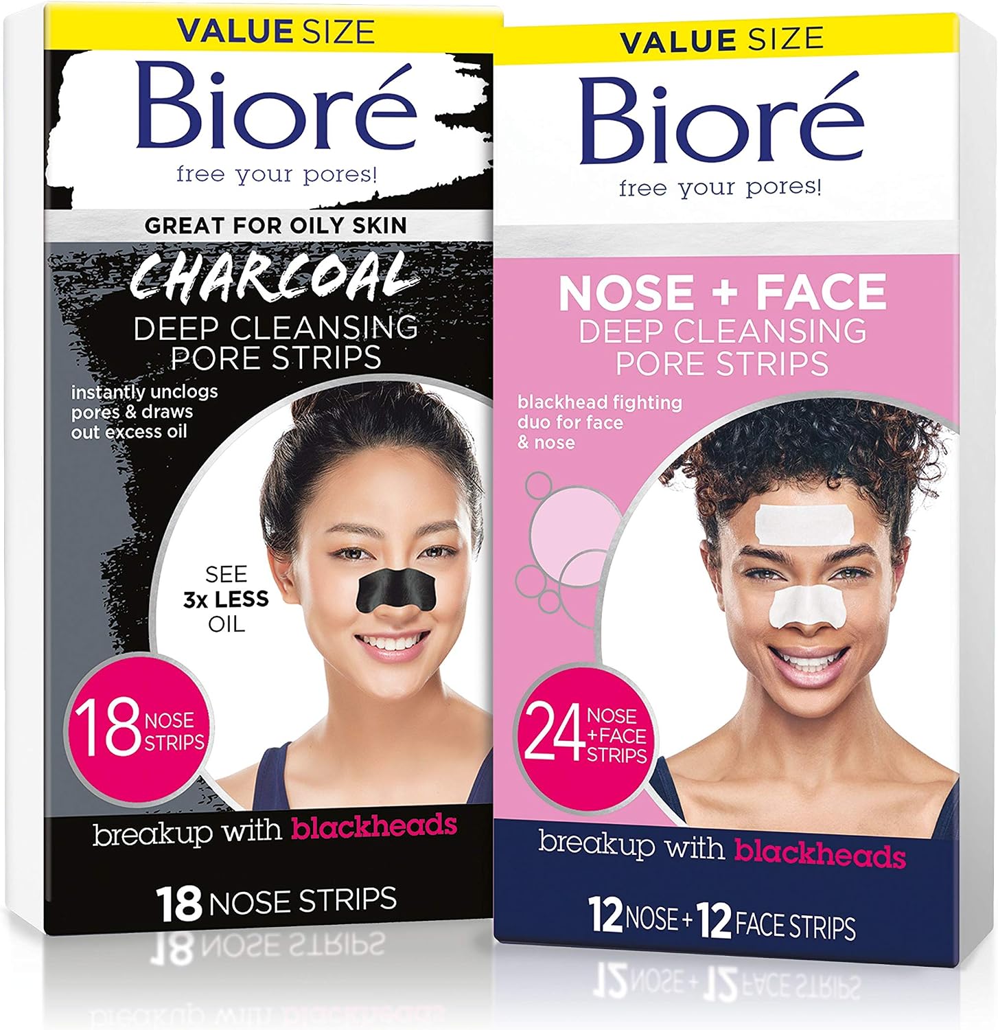 Biore Nose and Face Pore Strips combo pack front view