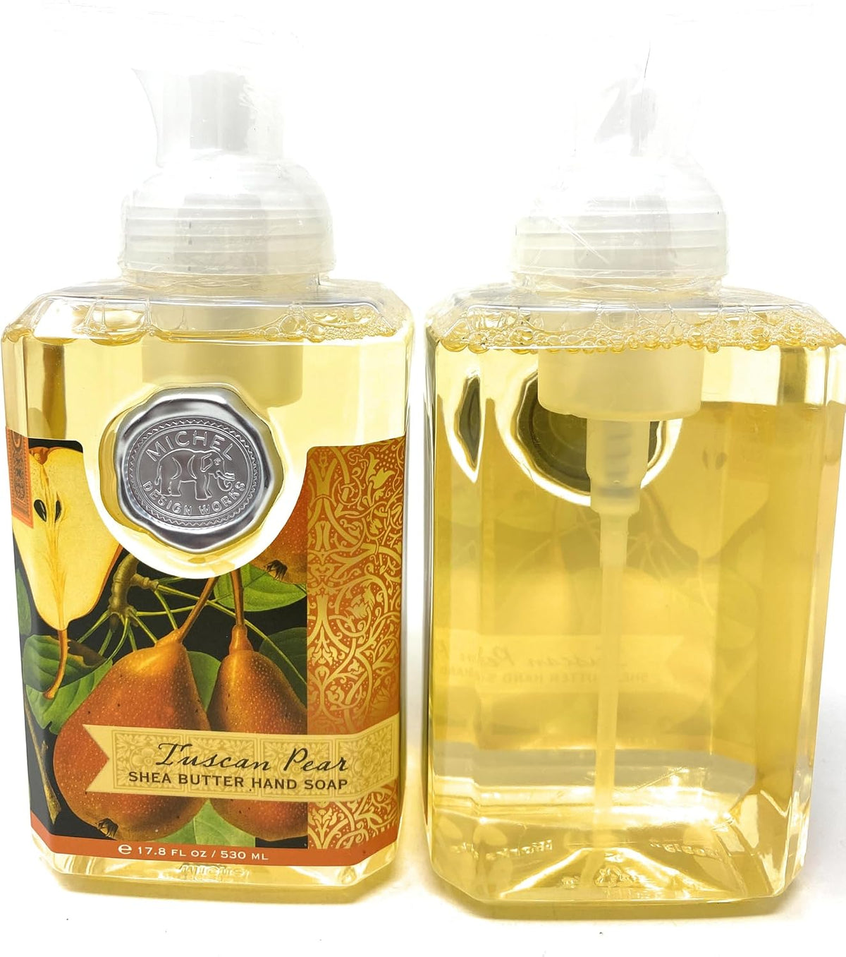 Michel Design Works Olive Grove foaming soap styled in bathroom setting