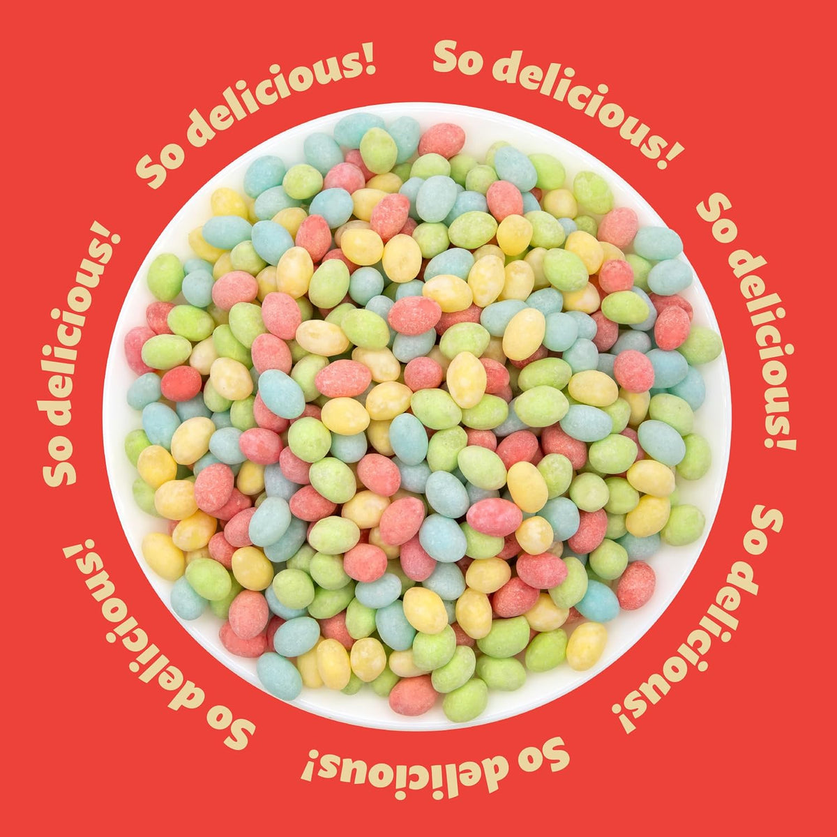 Two pound bulk bag of premium imported sour candy mix close up shot
