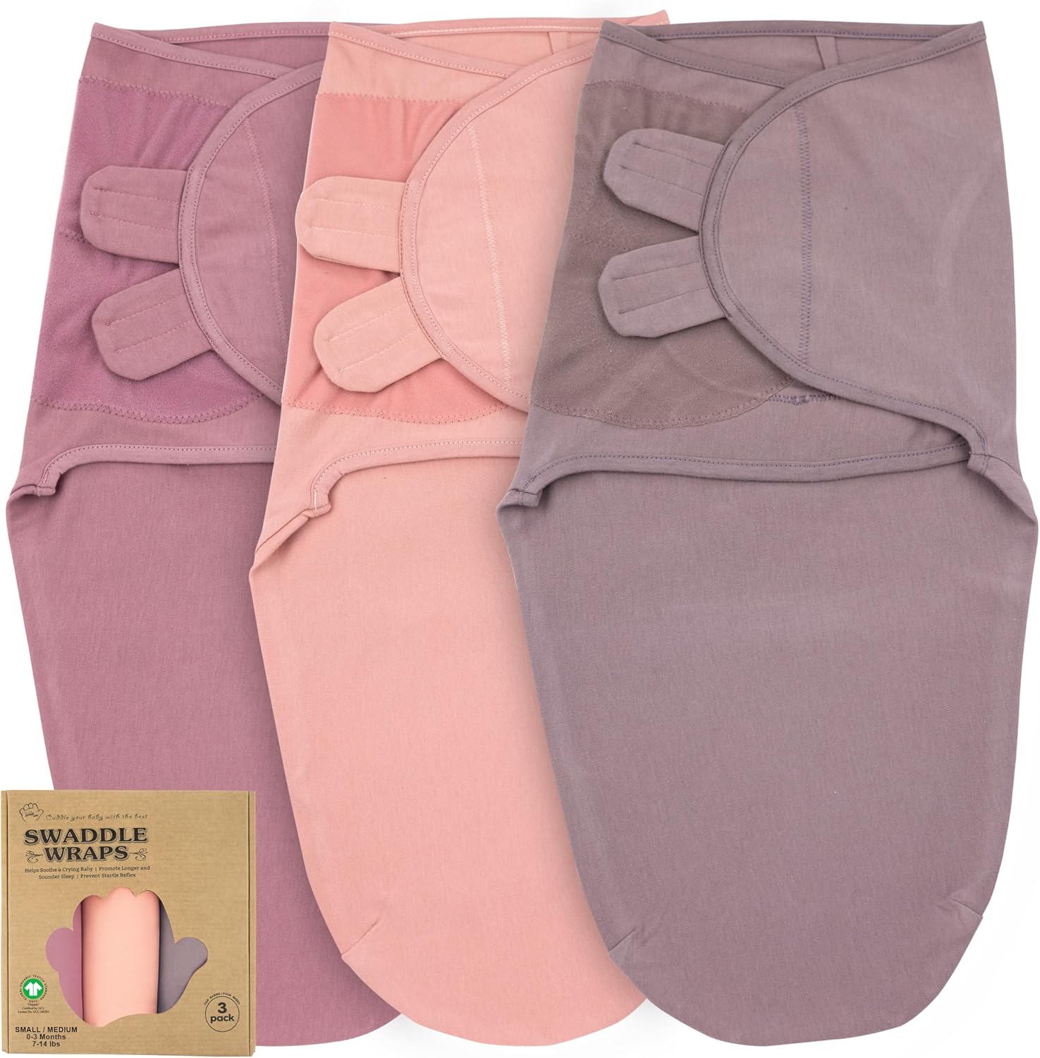 Bublo Baby organic cotton swaddle sleep sacks front view