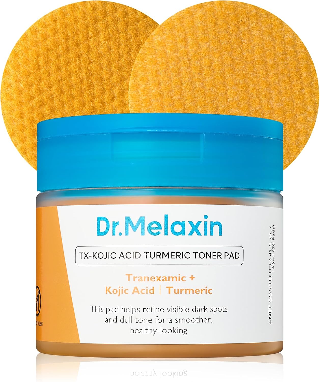 Dr. Melaxin TX Kojic Acid Turmeric Toner Pads front packaging view