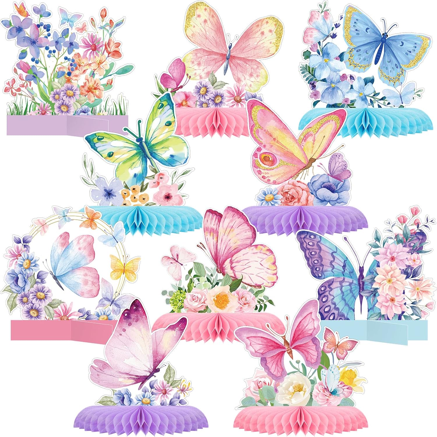 Epakh 10 pieces butterfly table centerpiece set front view