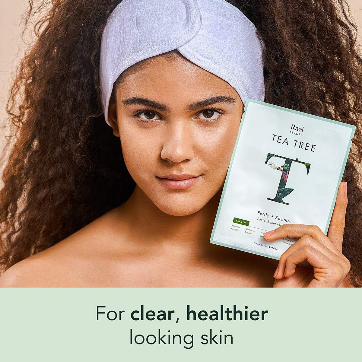 Rael beauty sheet mask bundle opened to reveal individual skincare packets.