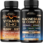 Nutraharmony Vitamin D3 K2 and Magnesium Complex front bottle view supplement