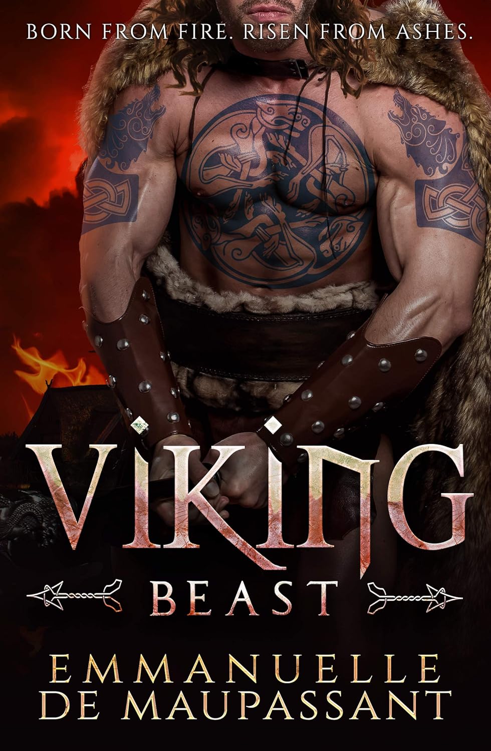 Emmanuelle de Maupassant Viking Beast historical romance novel front cover book design