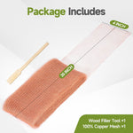 Exclusive wooden packing stick included with copper mesh roll