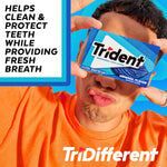 Side view of Trident original flavor sugar free gum packaging details