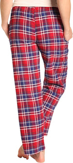 Everdream red plaid pajama bottoms close up fabric detail