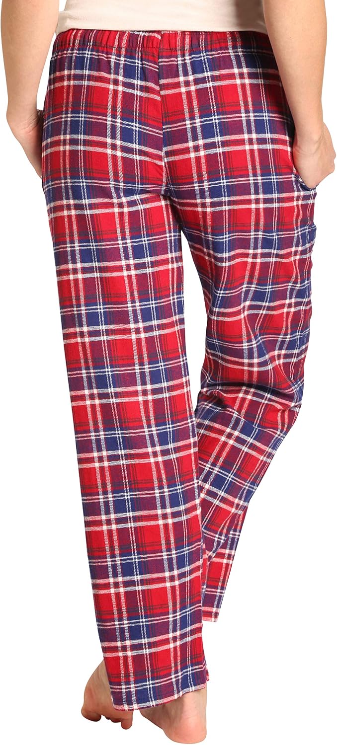 Everdream red plaid pajama bottoms close up fabric detail