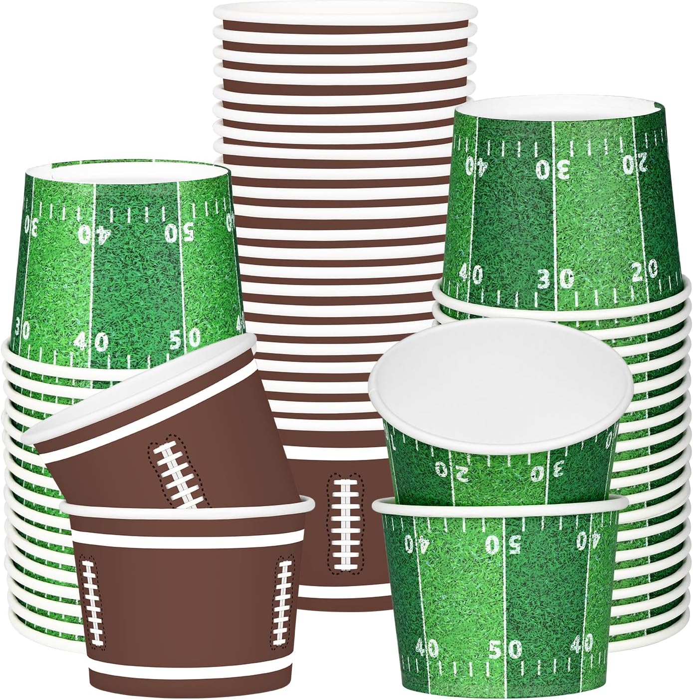 Gatherfun football snack cups 50 pack for party table decorations