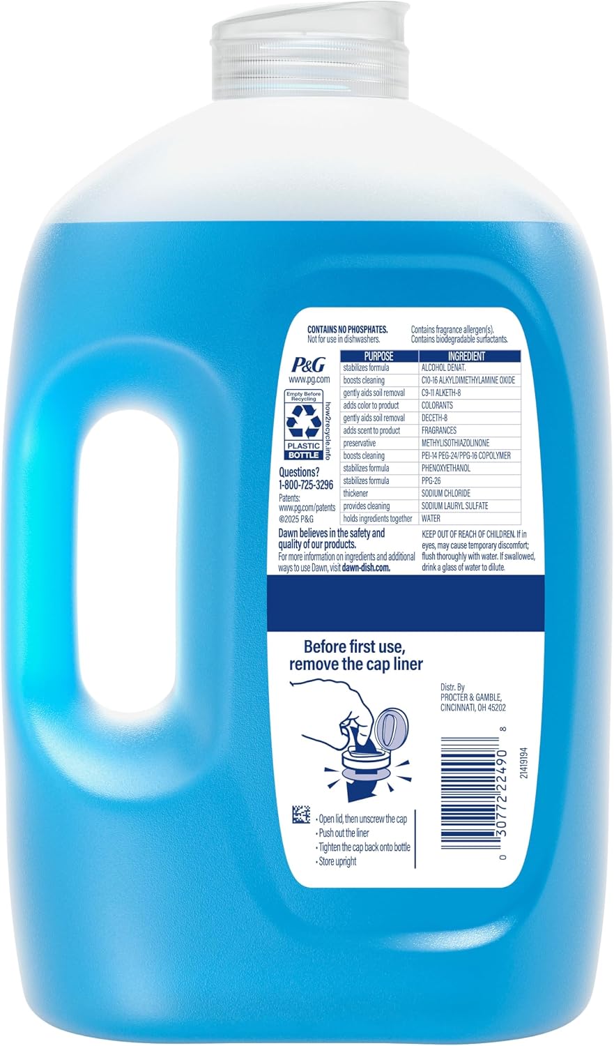 Dawn Ultra Dish Soap Refill Jug, Large Size Liquid Dishwashing Detergent, Powerful Dish Soap for Grease, Strawberry Fields Scent, 67 oz - Image 10