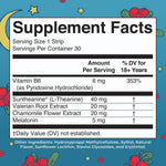 MaryRuth's sleep strips active ingredients supplement facts label