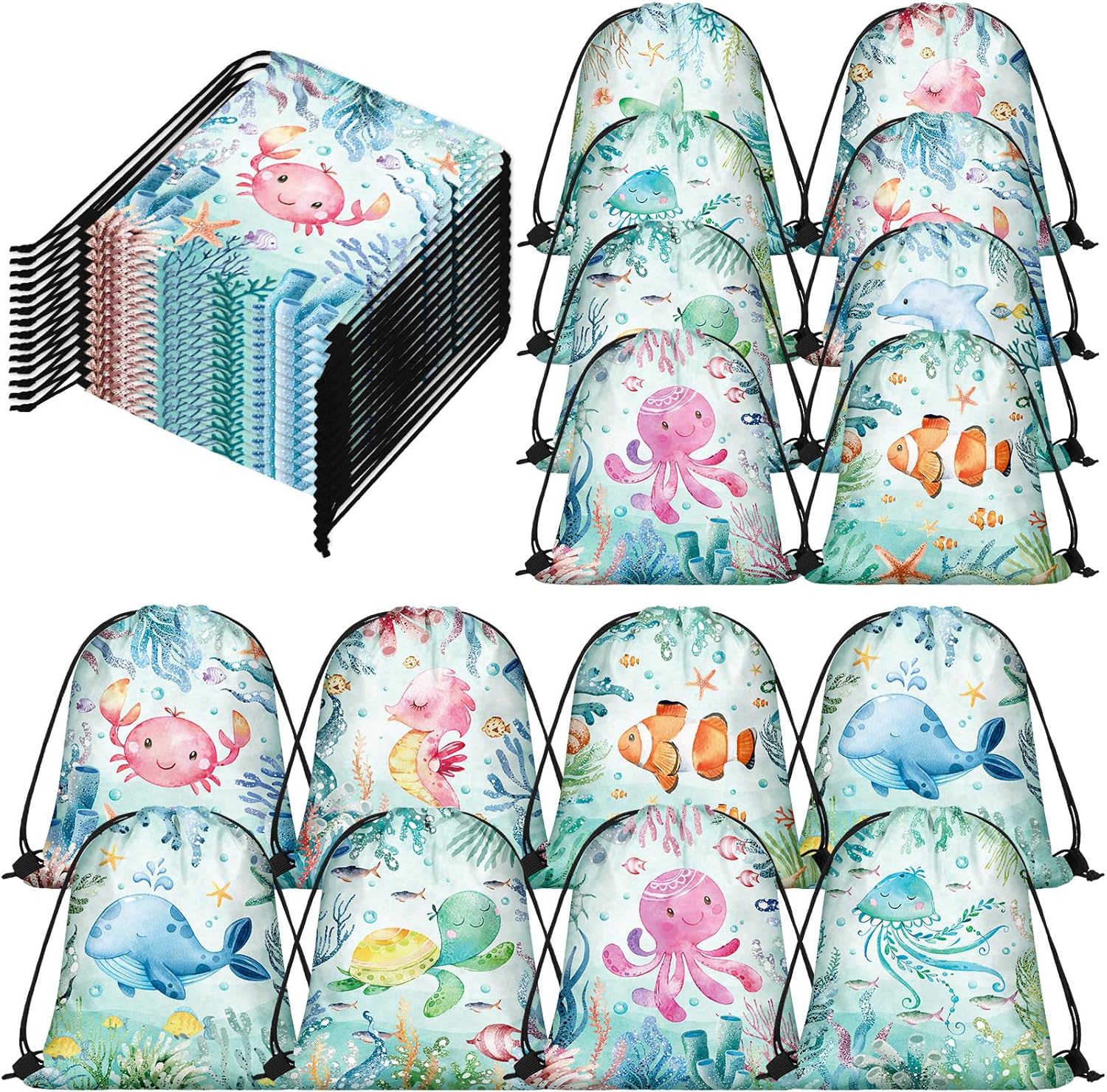 Sanwuta Under the Sea party favor bags front view