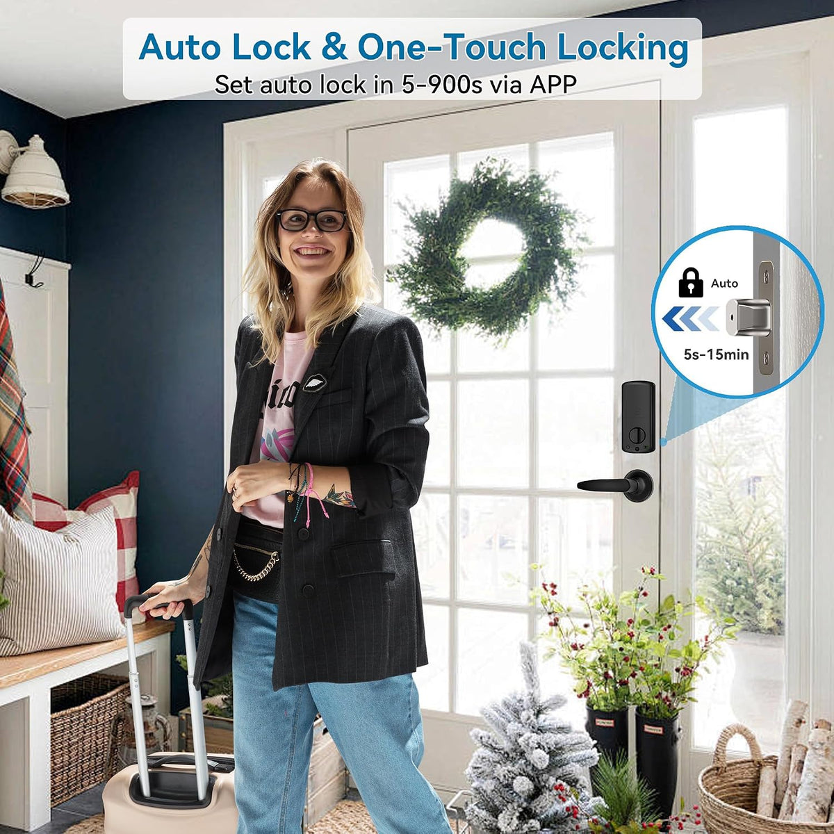 Harfo keyless entry deadbolt hardware components