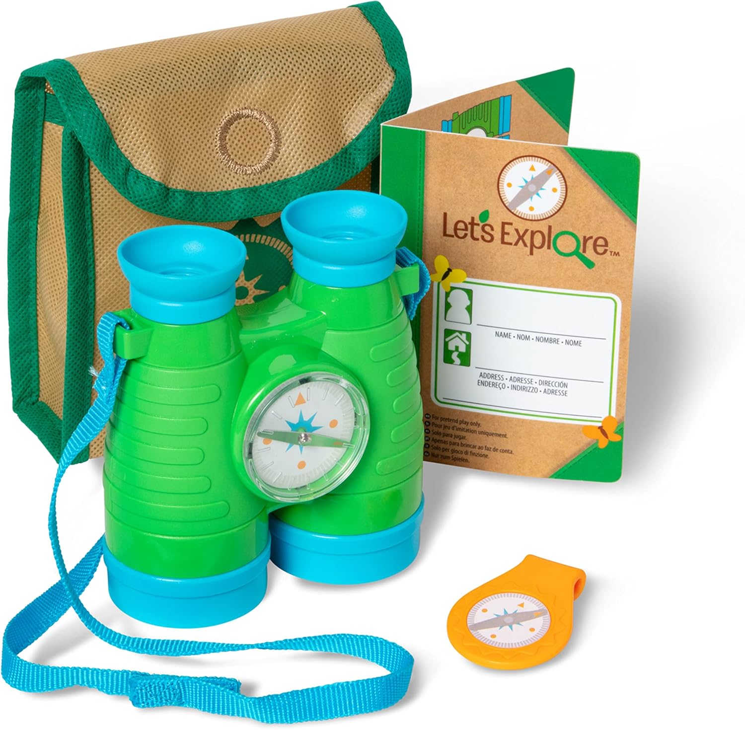 Melissa & Doug Let's Explore Binoculars and Compass Play Set front view