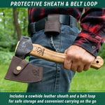 BeaverCraft AX6 survival hatchet angled side profile for outdoor cutting