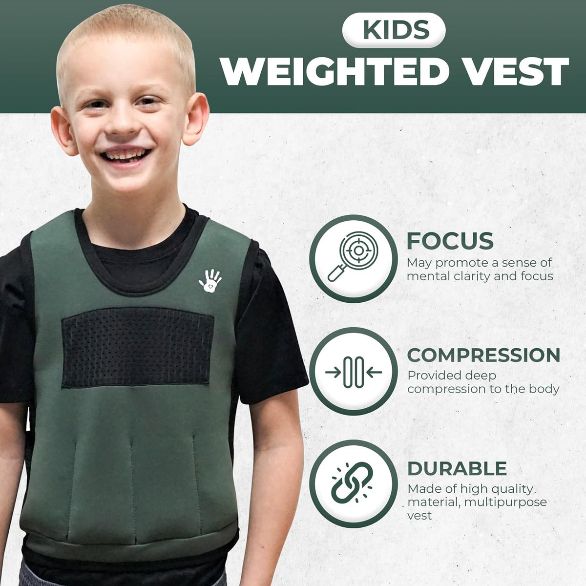 Sensory4u medium weighted vest displayed flat showing neoprene fabric texture