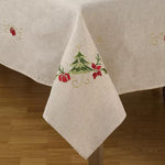 Saro Lifestyle Christmas tablecloth draped over dining table