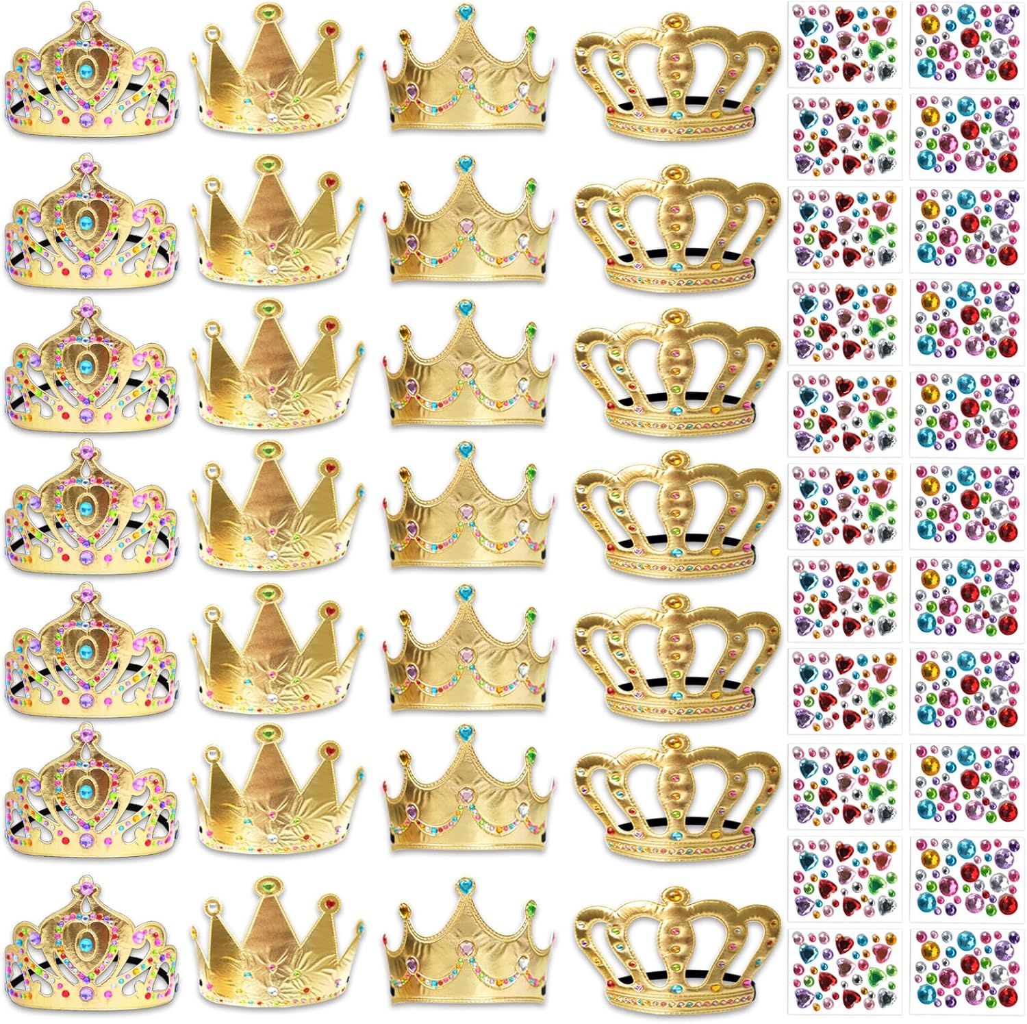 Senonapo foam crowns kids princess tiara craft kit front view showing colorful decorated crowns.