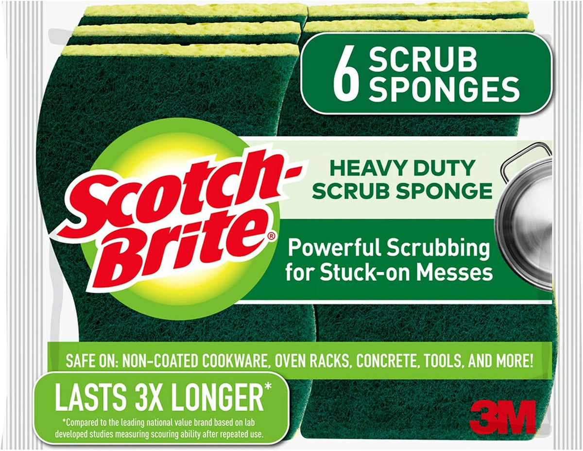 Scotch-Brite heavy duty scrub sponges front view box packaging