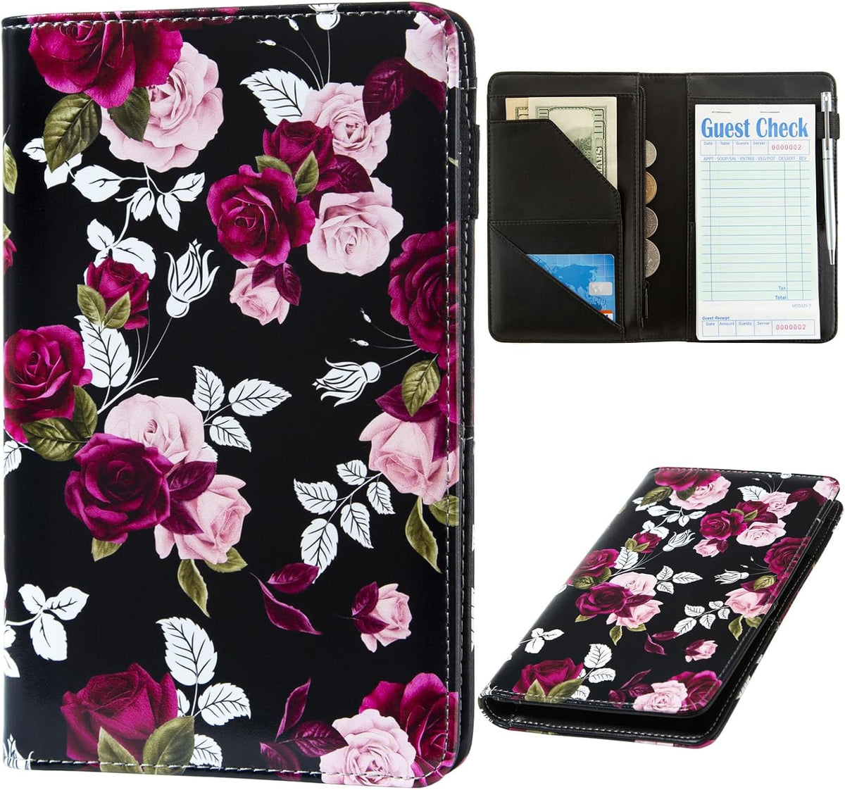Beceere server book front view with rose floral design