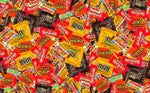 Back label packaging of the CandyKrave chocolate variety pack showing product details.