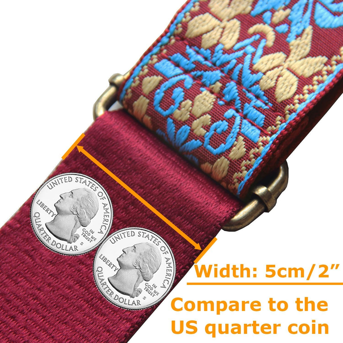 Yiaizhuo wide guitar style shoulder strap attached to a handbag