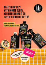 Back view of Morte Subita moisturizing conditioner showing ingredients and details.