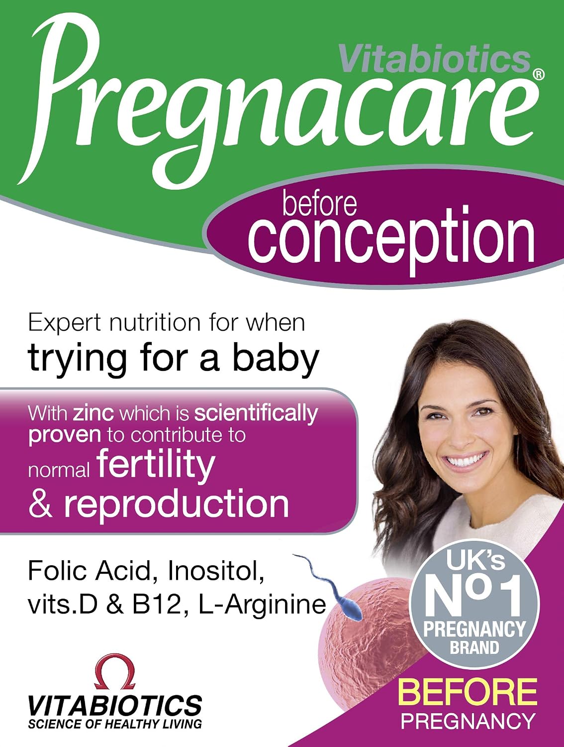 Vitabiotics Pregnacare Before Conception tablets front view packaging