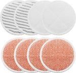 BeiLan Spinwave mop pads replacement set front view showcasing the eight pack configuration of multi texture cleaning refills.