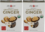 Authentic USA imported organic crystallized ginger box showing the official brand logo and weight information.