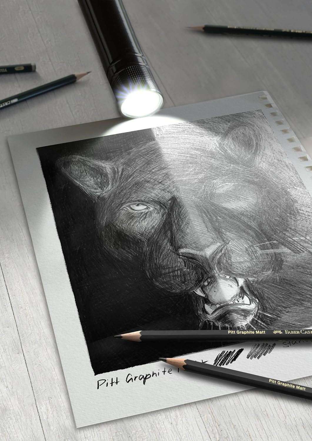 Artists sketching and shading with matte pencils